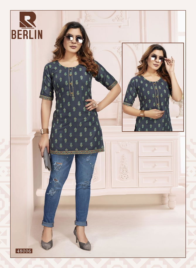 Raashi Berlin New Casual Wear Rayon Designer Top Collection